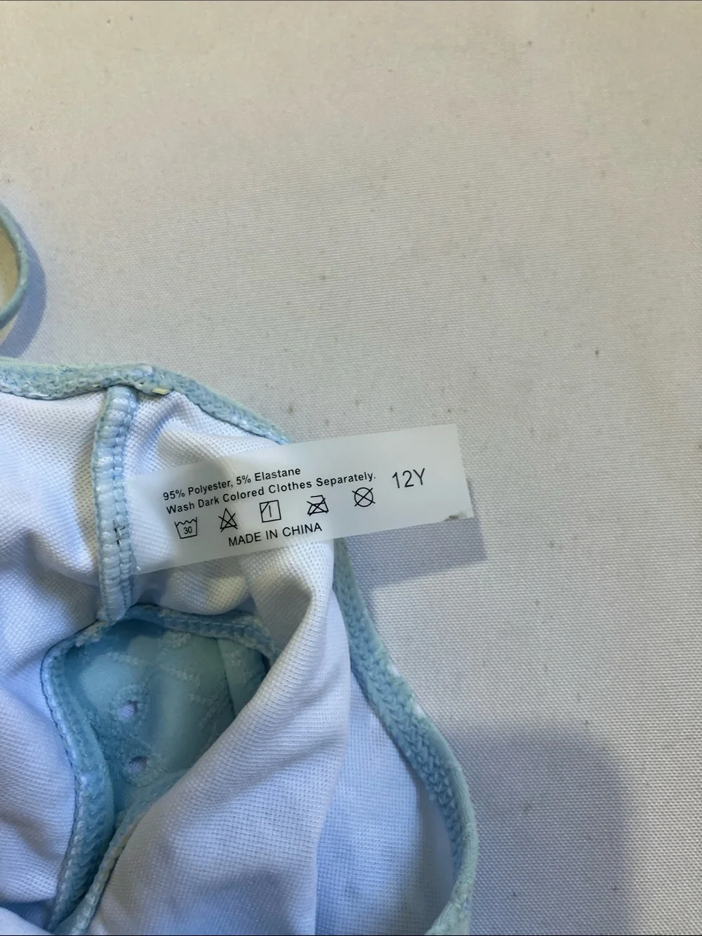 Light Blue Eyelet Ruffle Tankini Set - Kids Swim